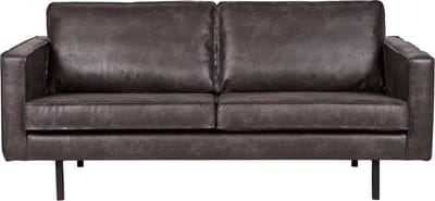 WOOOD Rodeo Bank 2-Zits - Recycle Leer - Zwart - 85x190x86