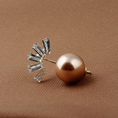 Damesmode Pauw Broche Trui Jas Broches Parel Zirkoon Spelden Badge Reversspeld Sieraden Accessoires Broches Voor Dames champagne
