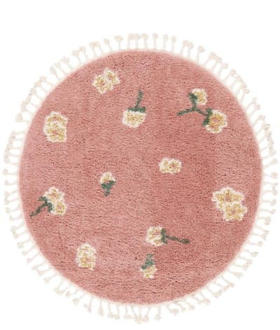 Dailygoods- Kinderkleed Rond Ø 150 cm - Middelpolig - Vloerkleed Kinderkamer - Veilig & Hypoallergeen - Speelkleed - Roze
