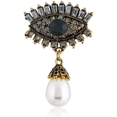 Barokke Luxe Mooi Sprankelend Duivelse Ogen Ontwerp Heren Dames Broche Spelden Sieraden Accessoires Koppels Verrassing Feestartikelen black