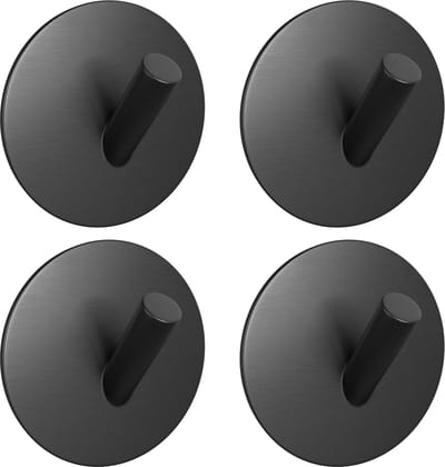 EAVY - Set van 4 Zelfklevende handdoekhaakjes RVS - Gunmetal