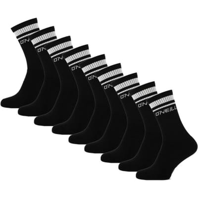 O'Neill Sportsokken Unisex 9-Pack Effen Zwart - Maat 35/38