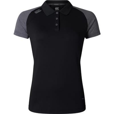 Canterbury Dames Elite Polo Shirt (Zwart/Magneetgrijs)