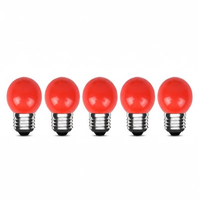 LED Kogellamp E27 Rood - 300 lumen - 3W - IP20 - G45 - 230V - 5 stuks