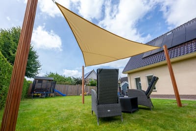 Wovar Schaduwdoek Waterdicht Driehoek 500 cm | 160gr/m2 | Beige | Per Stuk | Premium Schaduwdoeken | Schaduwdoek Driehoek
