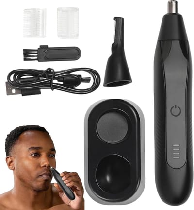 Neushaartrimmer Oplaadbaar - Elektrische Tondeuse Heren - Dagelijkse Verzorging - Veilig en Pijnloos Trimmen - 14.5 cm - Zwart