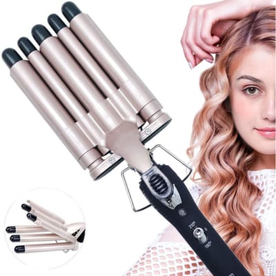 DailySupplies® Wafeltang – Wafeltang Voor Dik en Dun Haar – Wave Tang Voor krullen – Krultang met Handschoenen – Met Haarspelden