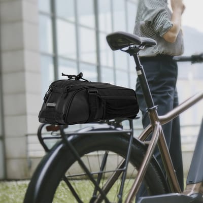 waterdichte fietstas voor op de bagagedrager, voorzien van verstelbare schouderbanden