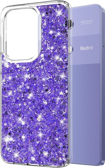 Techsuit Sparkly Glitter Back Cover hoesje voor Xiaomi Redmi Note 13 Pro / Xiaomi Poco M6 Pro - Paars