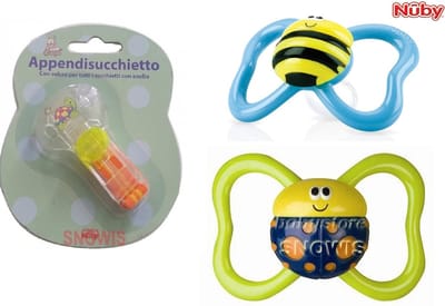 2x Fopspenen Nuby 6mnd + 1x Speen koord Nuby