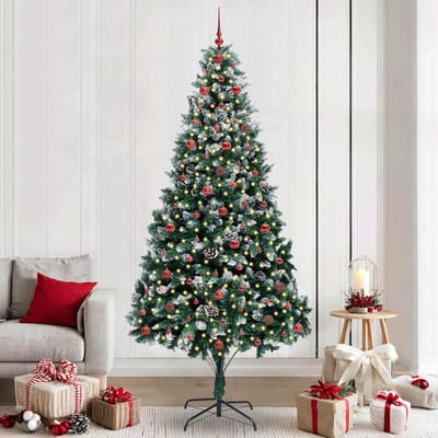 vidaXL - Kunstkerstboom - Groen - 240 - cm - PVC - en - Staal - en - Kunststof