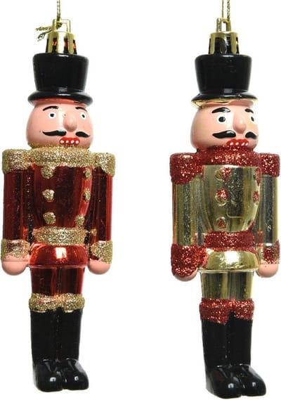 3x Kerstboomhangers notenkrakers poppetjes/soldaten 9 cm kerstversiering - Kerstversiering/boomversiering