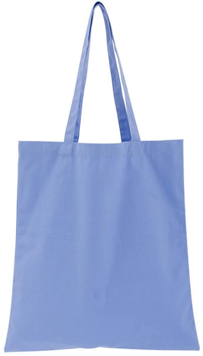 Effen canvas tas - 38 x 42 cm - Draagtas - Katoenen tas met twee lange handvatten - Boodschappentas (Ripple blue)