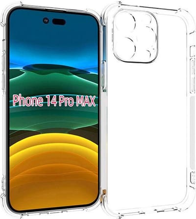 MobyDefend Hoesje - Geschikt voor iPhone 14 Pro Max - Transparante Shockproof TPU Backcover - Verstevigde Hoeken - Volledig Doorzichtig