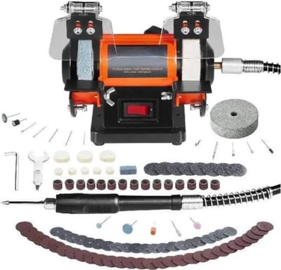 Happyment Polijstmachine - Bank Buffer - Werkbank - Geschikt Voor 3590rpm