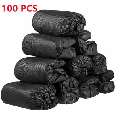 Lot de 100 couvre-chaussures jetables antidérapants pour l'intérieur, les entrepreneurs, les tapis de sol, les protections de chaussures 100 pcs/bag gray