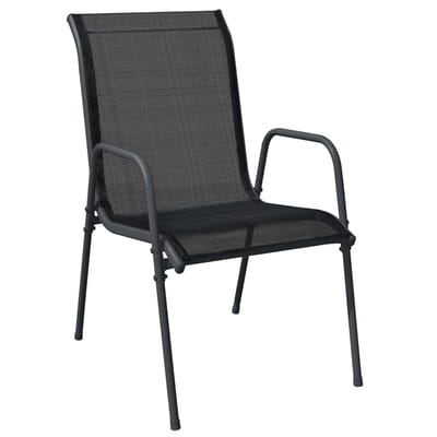 vidaXL - 7-delige - Tuinset - textileen - en - staal - zwart