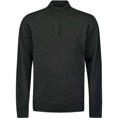 No Excess Pullover half zip 2 coloured melang dark grey