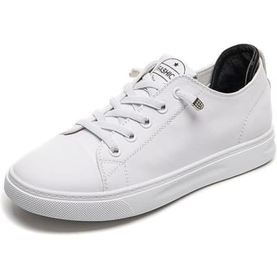 Toplaag Koeienhuid High-top Echt Leer Kleine Witte Schoenen voor Dames In Nieuwe Alles-match Platte Zool Casual Koreaanse Stijl Sneakers voor Dames 39 white