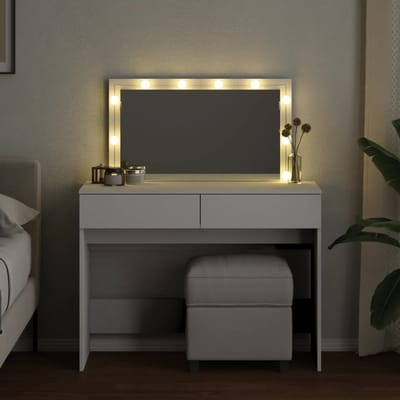 Kaptafel - met spiegel en verlichting - Make up tafel - Make up - Toilettafel - Met lades - Wit