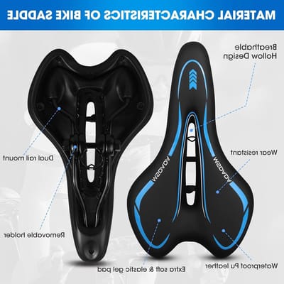 Comfortabele Gel Fietszadel voor Mannen en Vrouwen, Waterdicht en Zacht, Geschikt voor BMX, Racefiets, Mountainbike en Stadsfietsen