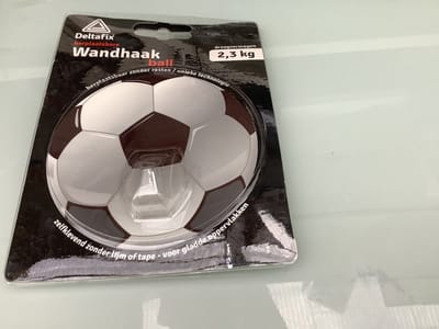 Deltafix wandhaak voor handdoek / zelfklevend / herplaatsbaar voetbal 100mm rond max. 2,3kg