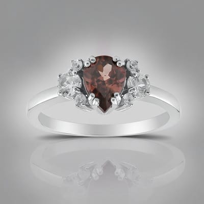 Cavill - Zilveren ring - 925 Sterling Zilver - Roze Zirkoon 0,98 ct - Peervorm - Briljant slijpsel - Elegant design