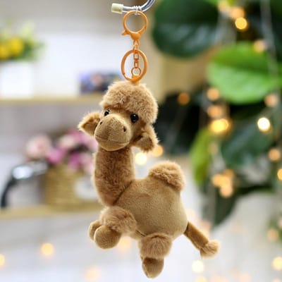 Schattige Kameel Hanger Pluche Speelgoed Cartoon Dunhuang Woestijnkameel Pop Sleutelhanger Reissouvenir Pop 14 cm white