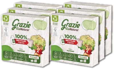 Grazie Natural - Servetten 2-laags - Voordeelverpakking - Zachte servetten - Eco friendly - Ecolabel