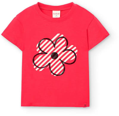 Boboli Knit Flame T-shirt Met Korte Mouwen Roze 7 Years Meisjes