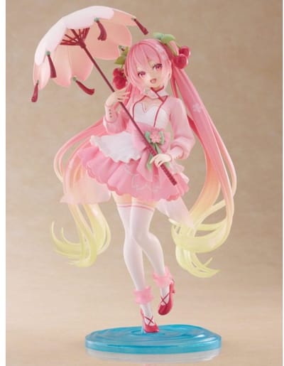 Hatsune Miku AMP PVC Statue Newley Written Sakura Miku Sakura Dress Ver. 21 cm