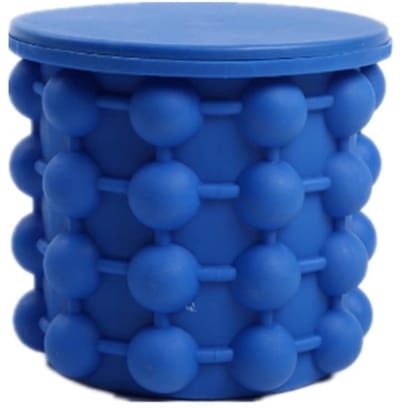 Allecto - Draagbare Silicone Ijsemmer - Ijsemmer met Verzegeld Deksel - Blauw - IJsblokjes Maken - Ideaal voor Feestjes - Duurzaam en Gezond