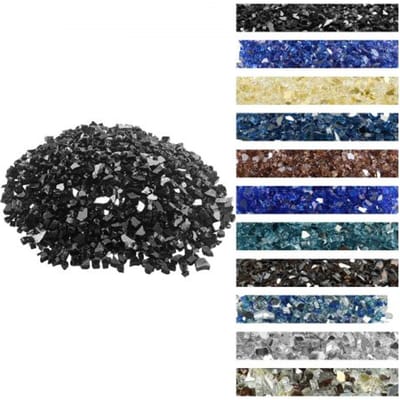 VEVOR Fire Glass, 9 kg hittebestendige glasstenen, 12,7 mm reflecterende glasparels voor vuurkorven, glazen stenen voor vuurkorven, haardglas, vuurkristal, vuurparels, voor open haard, zwart