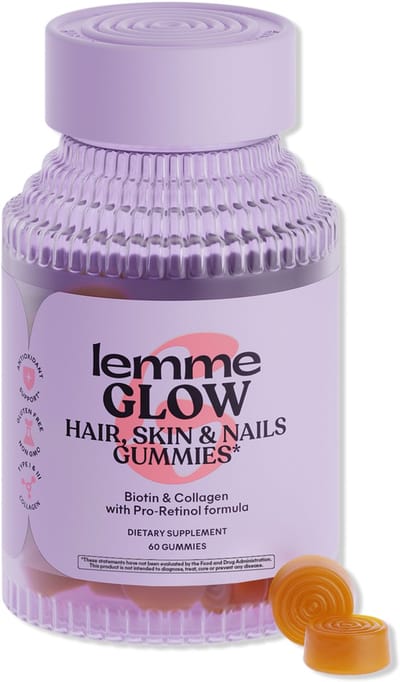 Gommes Éclat Cheveux Peau & Ongles, Pêche, 60 Gommes