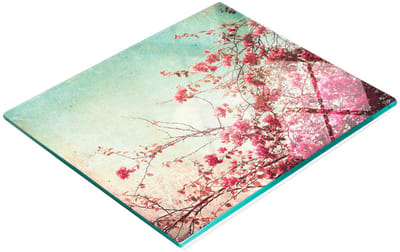 Decoratieve glazen snijplank met vintage bloemenmotief, 60x52 cm