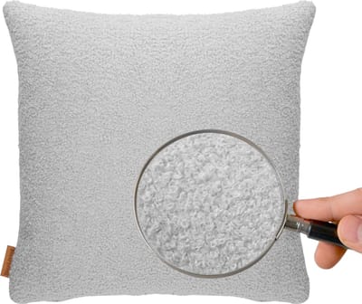 COHOSO® Sierkussen 45x45cm - Semmi Licht Grijs - Teddy Bouclé - Inclusief binnenkussen