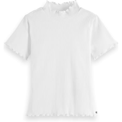 Scotch & Soda Girl Core Mock Neck Ribbed Slim-fit Ss T-shirt Bright White Taglia: 4 | Camicie Outlet | kids | Bianco