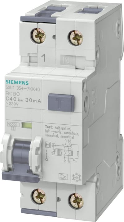 Siemens 5SU13546KK06 Aardlekschakelaar/zekeringautomaat 2-polig 6 A 0.03 A 230 V