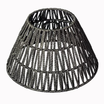 Boho Rattan Lampenkap voor Chandelier en Staande Lamp - Tafel- en Bureau Lampenkap (Zwart, Ø 30cm, Hoogte 17cm) - Unieke Decoratie voor een Natuurlijke Sfeer