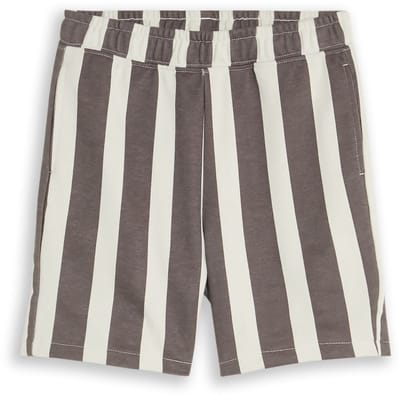 Tom Tailor - Sweatshorts met patroon - Maat 110 - grey off white vertical stripe