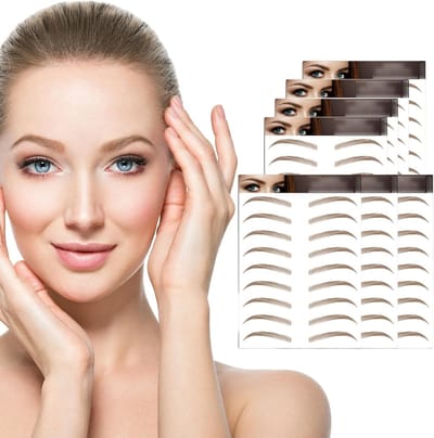 Waterproof 4D Haarkleur Wenkbrauw Tattoo Stickers - 7 Vel met 77 Pairs voor Natuurlijke Wenkbrauwvormen en Perfecte Styling