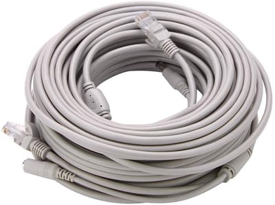 Allecto - Ethernet CCTV Kabel - Hoge Snelheid - 15M - Voor Buiten Camera's - 100Mbps - Betrouwbare verbinding - Geschikt voor beveiliging - Wit