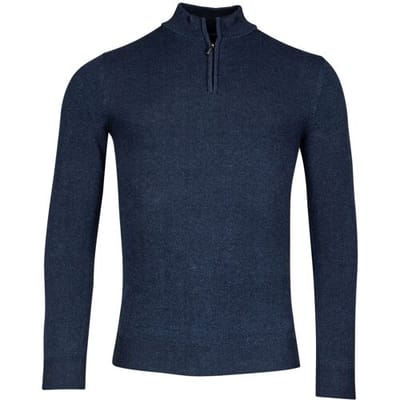 Baileys Trui Half Zip Allover Plated 2-Tone Jacquard Navy / male