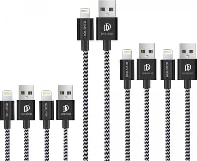 Dux Ducis 2.1A Fast Charge USB-A naar Lightning Kabel Set 5-Pack (2x 1M + 2x 2M + 1x 3M)