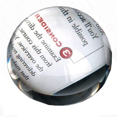 Kristallen Presse-papier - Vergrootglas Kristal - Bureau Decoratie - Hoogwaardig Kristal - 4 inch Diameter - Helder