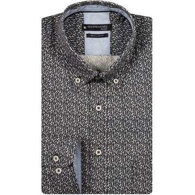 Giordano Overhemd Ivy Button-Down Micro Fantasy Flower Pattern Navy / male
