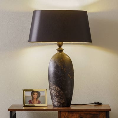 Holländer Tafellamp Mary, keramiek en sits, hoogte 66 cm