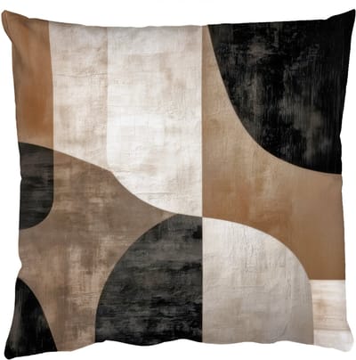 Sierkussens - Kussentjes Woonkamer - 50x50 cm - Abstract - Vlakken - Zwart - Rond