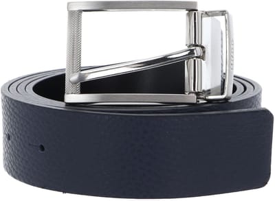 HUGO Leren Riem Gibon Gb35 Belt W115 Dark Blue Donkerblauw