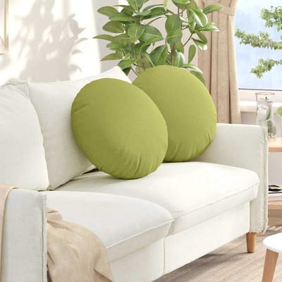 vidaXL - Zitkussens - 2 - st - Stof - Lichtgroen - Ø50 - x - 19 - cm